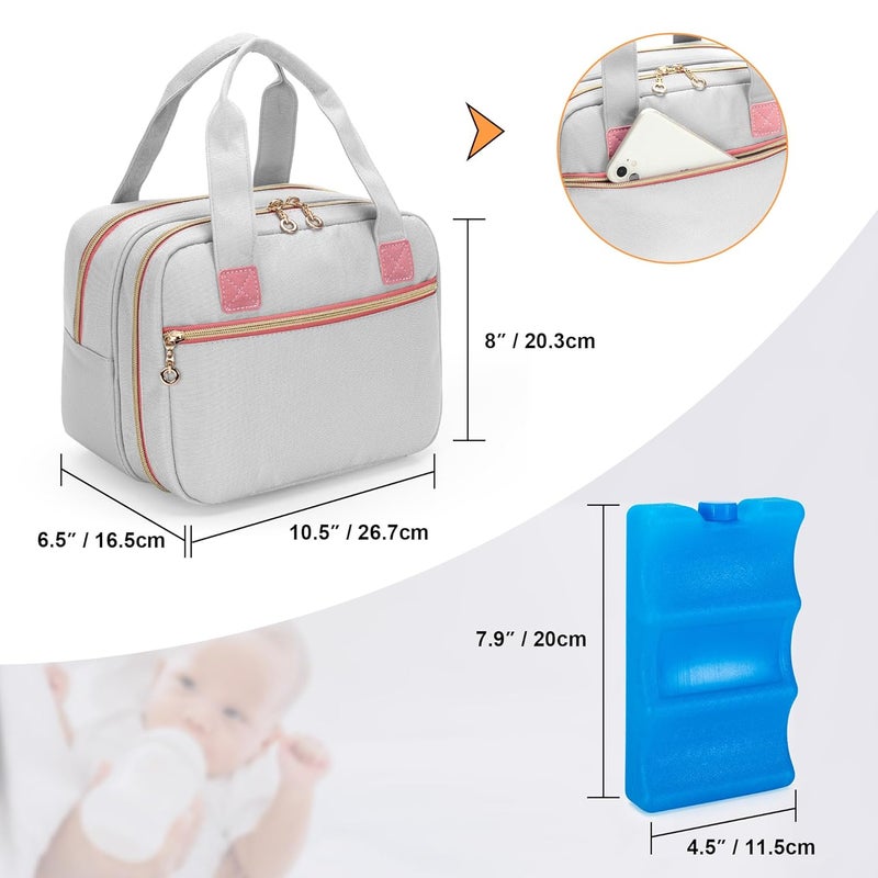 Damero Wearable Breast Pump Bag with Ice Pack Compatible with Elvie, Momcozy and Medela Breast Pump, Carrying Bag for Wearable Breast Pump, Bottles, Pump Parts and More, Patent Design - Image 5